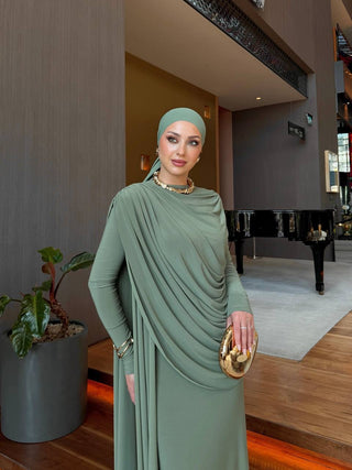 ELEGNTES DRAPIERTES KLEID