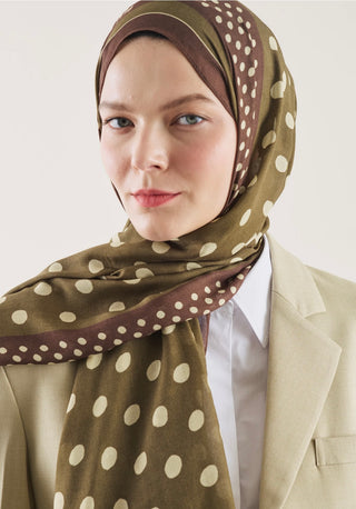 FRESHSCARFS - Bordered Polka Dots Pattern Rami Hijab