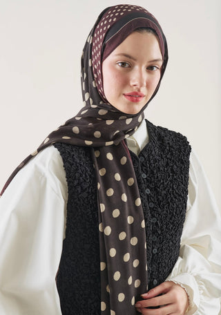 FRESHSCARFS - Bordered Polka Dots Pattern Rami Hijab