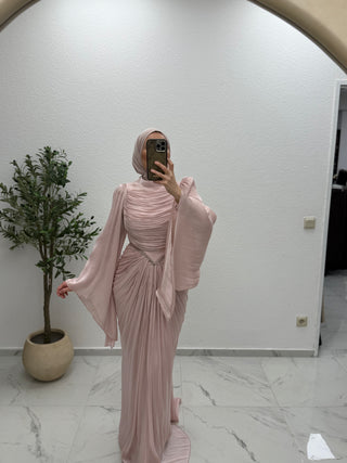 DRAPIERTES - ABENDKLEID MIT STRASSDETAIL