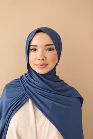 PREMIUM JERSEY HIJAB - JEANS BLUE