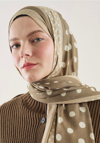 FRESHSCARFS - Bordered Polka Dots Pattern Rami Hijab