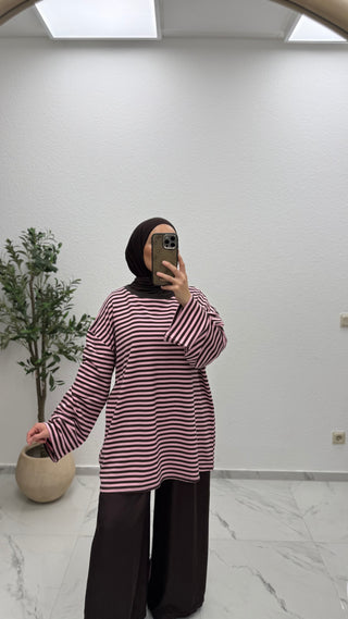 OVERSIZE LONGSHIRT - GESTREIFT