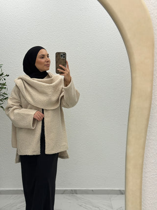 CELINÉ- TEDDY MANTEL MIT INTEGRIERTEM SCHAL