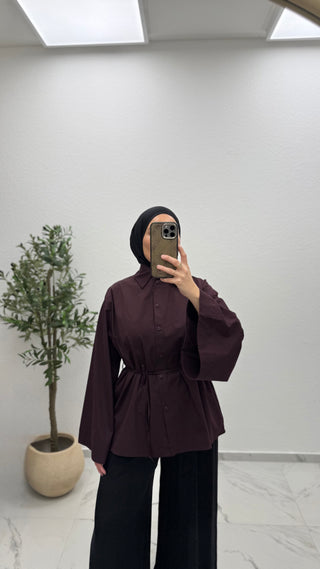 BAUMWOLLBLUSE MIT WEITEN ÄRMELN