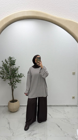 OVERSIZE LONGSHIRT - GESTREIFT