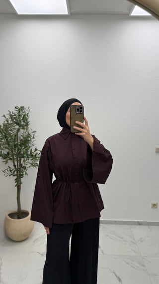 BAUMWOLLBLUSE MIT WEITEN ÄRMELN