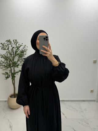 FLIESSENDES MAXIKLEID MIT BINDEDETAIL UND VOLANTDESIGN