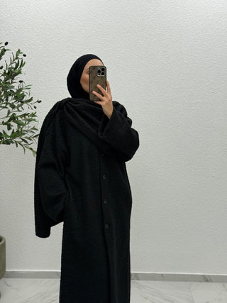 CELINÉ- TEDDY MANTEL LANG MIT INTEGRIERTEM SCHAL