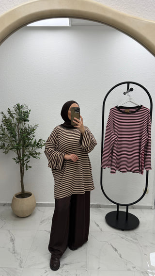 OVERSIZE LONGSHIRT - GESTREIFT