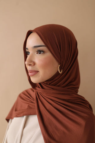 PREMIUM JERSEY HIJAB - RUST BROWN