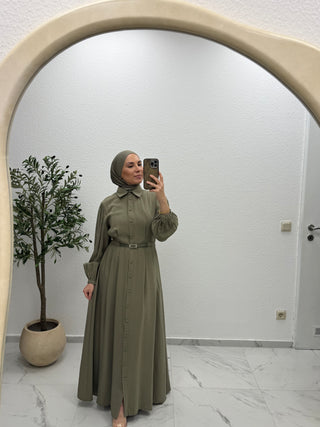 KLEID MIT GÜRTEL - BÜSRA MODE