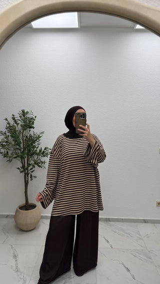 OVERSIZE LONGSHIRT - GESTREIFT