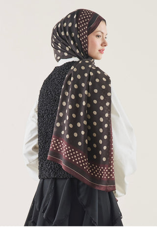 FRESHSCARFS - Bordered Polka Dots Pattern Rami Hijab