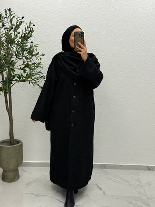 CELINÉ- TEDDY MANTEL LANG MIT INTEGRIERTEM SCHAL