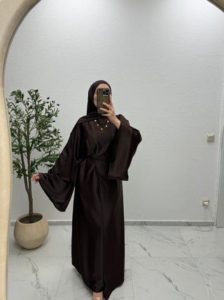 SATIN - KLEID MIT WEITEN ÄRMELN
