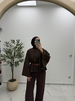 BLUSE MIT WEITEN ÄRMELN