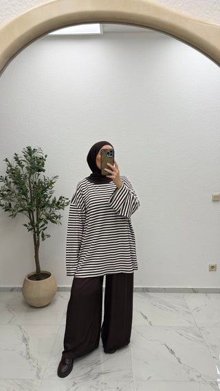 OVERSIZE LONGSHIRT - GESTREIFT