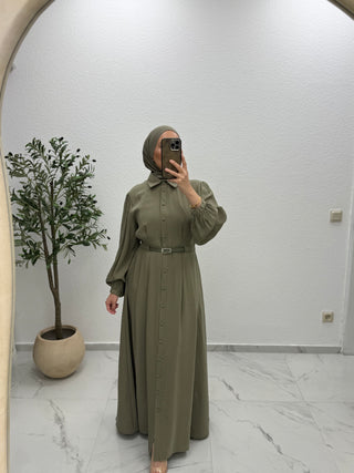 KLEID MIT GÜRTEL - BÜSRA MODE