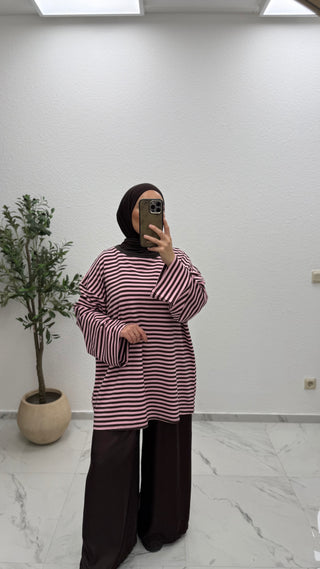 OVERSIZE LONGSHIRT - GESTREIFT