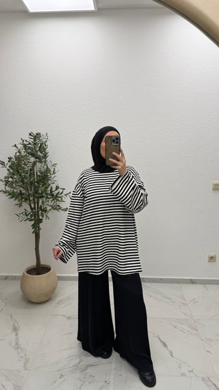 OVERSIZE LONGSHIRT - GESTREIFT