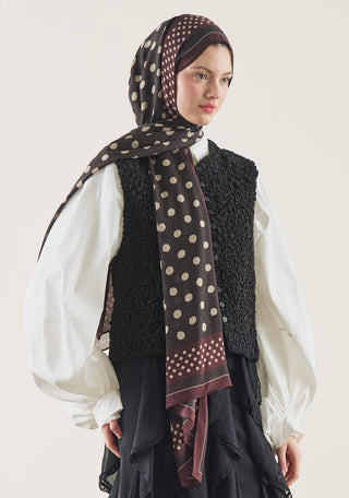 FRESHSCARFS - Bordered Polka Dots Pattern Rami Hijab