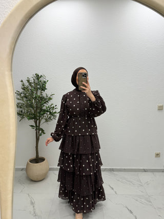 VOLANTKLEID MIT PUNKTEN