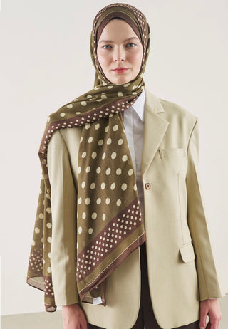 FRESHSCARFS - Bordered Polka Dots Pattern Rami Hijab