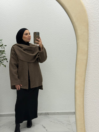 CELINÉ- TEDDY MANTEL MIT INTEGRIERTEM SCHAL