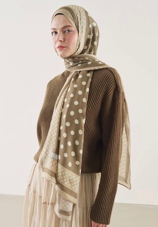 FRESHSCARFS - Bordered Polka Dots Pattern Rami Hijab