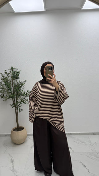 OVERSIZE LONGSHIRT - GESTREIFT