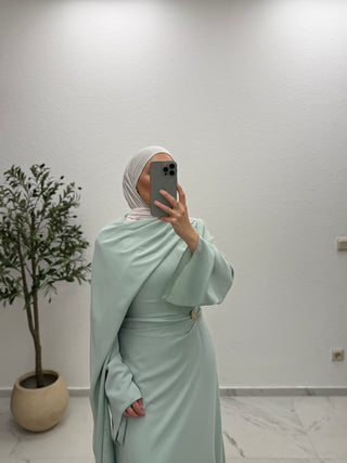 KLEID MIT CAPE DETAIL - BÜSRA MODE