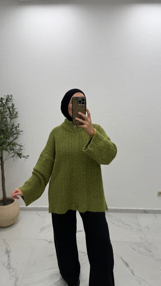 RIPPSTRICKJACKE MIT REISSVERSCHLUSS