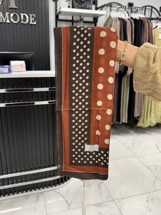 FRESHSCARFS - Bordered Polka Dots Pattern Rami Hijab