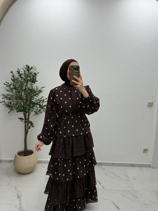 VOLANTKLEID MIT PUNKTEN