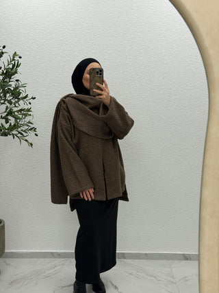 CELINÉ- TEDDY MANTEL MIT INTEGRIERTEM SCHAL