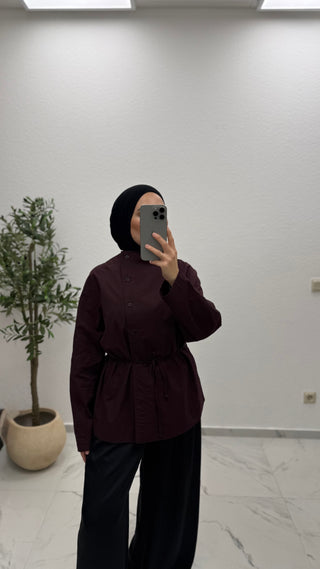 BAUMWOLLBLUSE MIT KNOPFLEISTE