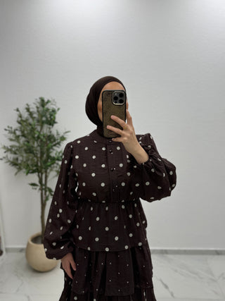 VOLANTKLEID MIT PUNKTEN