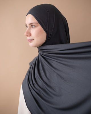 PREMIUM JERSEY HIJAB - DARK GREY
